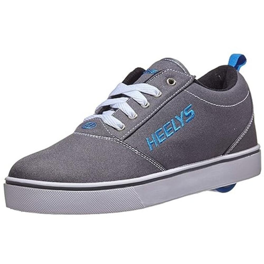 NWT Heelys Pro 20 Wheeled Skate Shoes Low Top Sneaker Gray White Blue Youth Sz 2